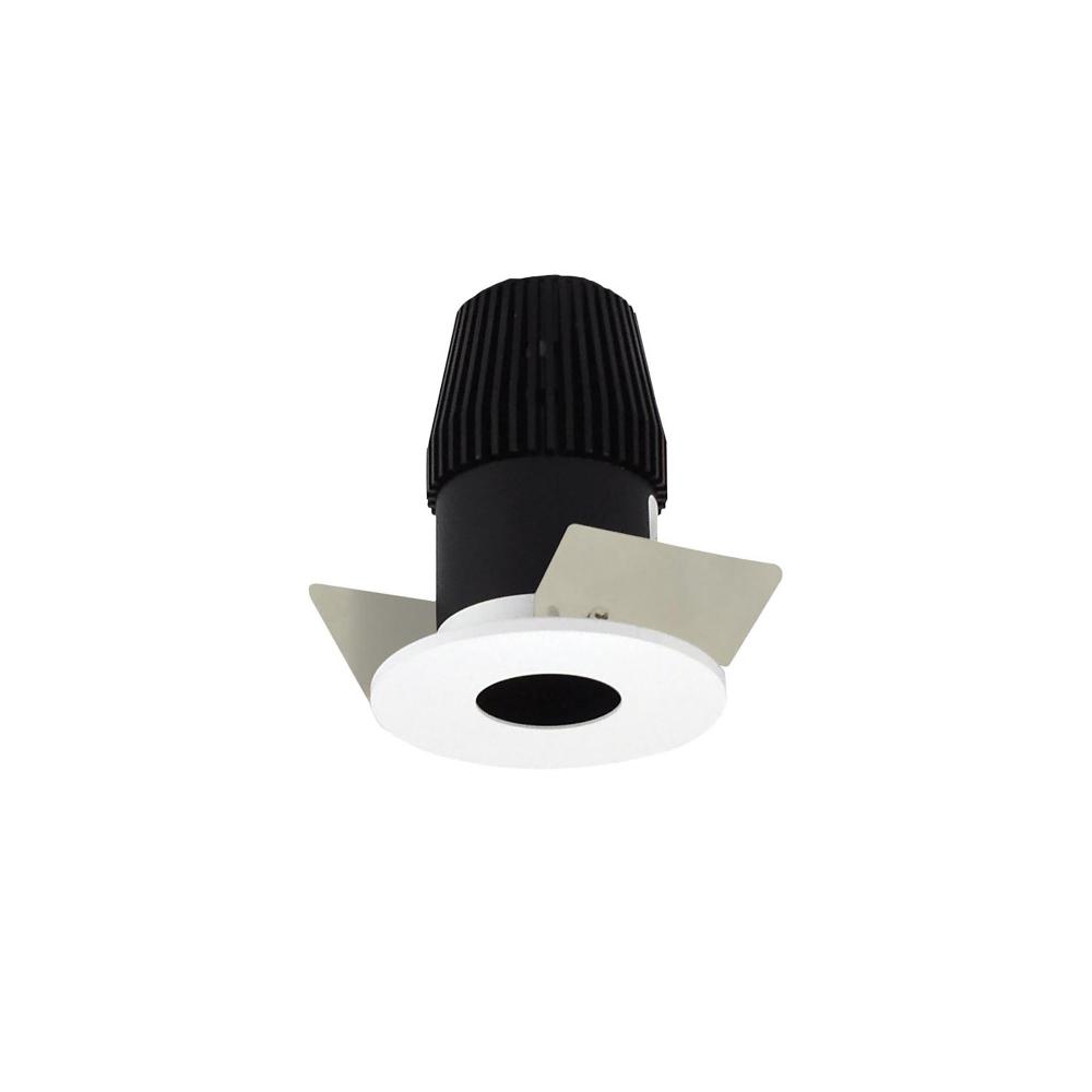 1" Iolite LED BWF Round Pinhole, 600lm, 2700K, Black Pinhole / Matte Powder White Flange