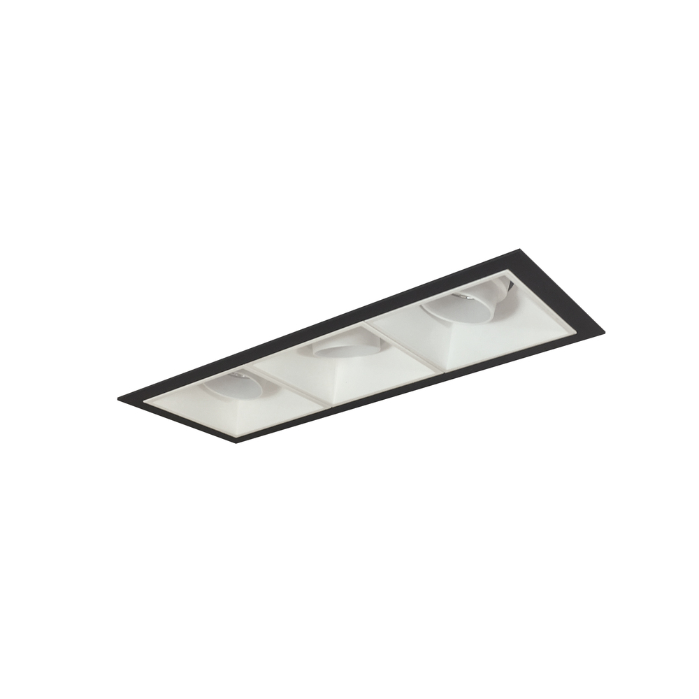 Iolite MLS 3-Head Trim Set, Black Flange, 2700K, 1000lm, MPW Adj. Snoot/Fixed Downlt./Adj. Gimbal