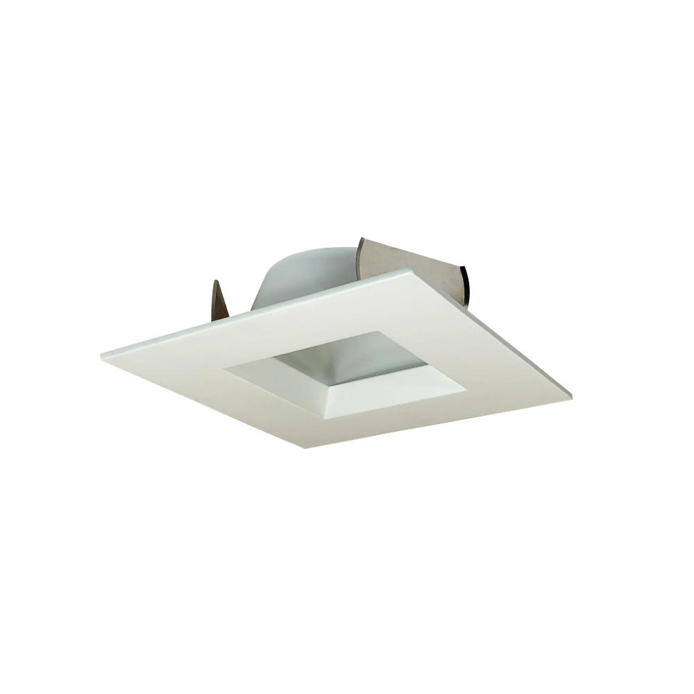6" Square Regressed Reflector Trim, White