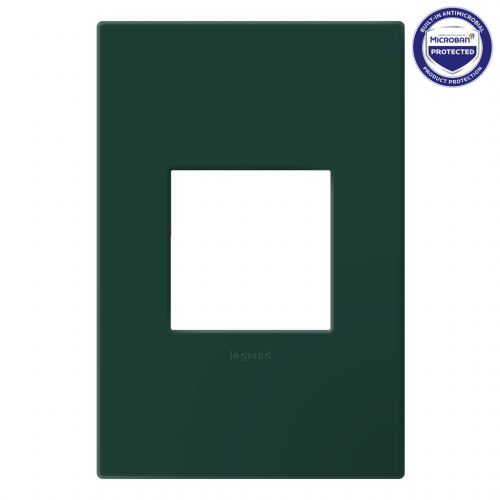 adorne Evergreen One-Gang-Plus Screwless Wall Plate with Microban