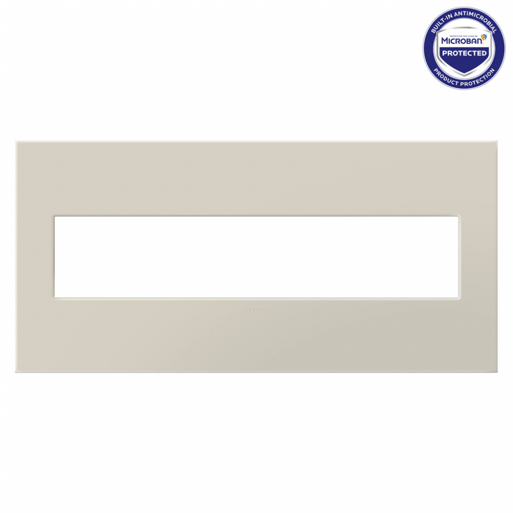 adorne Oatmeal Five-Gang Screwless Wall Plate with Microban