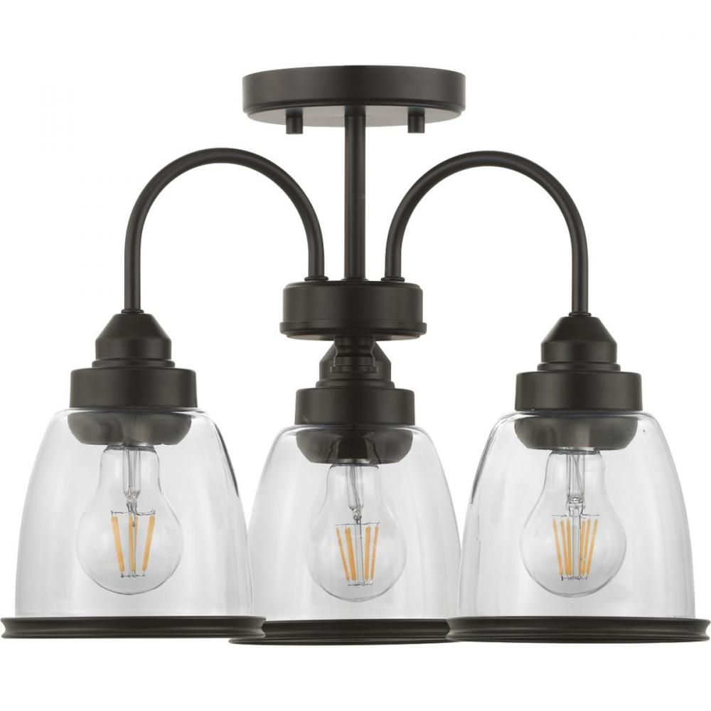 Saluda Collection 18" Three-Light Semi-Flush Convertible