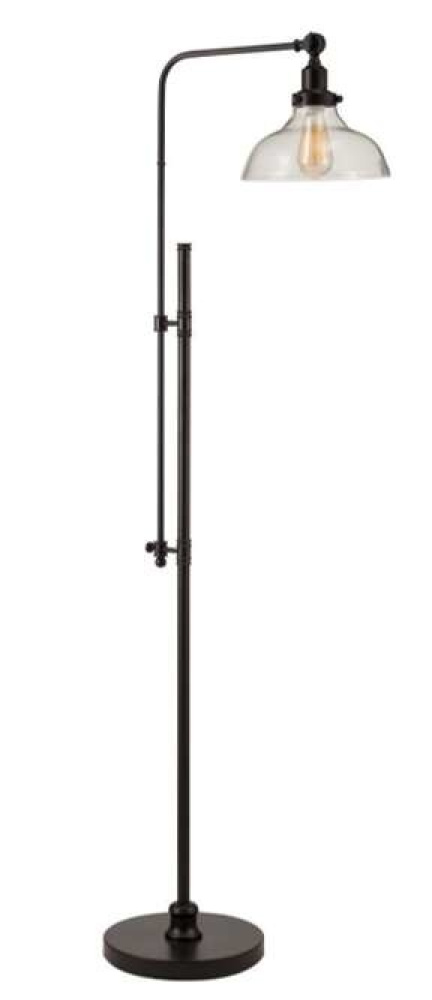 BL66LTX, Black Adjustable Base with Clear Glass Shade