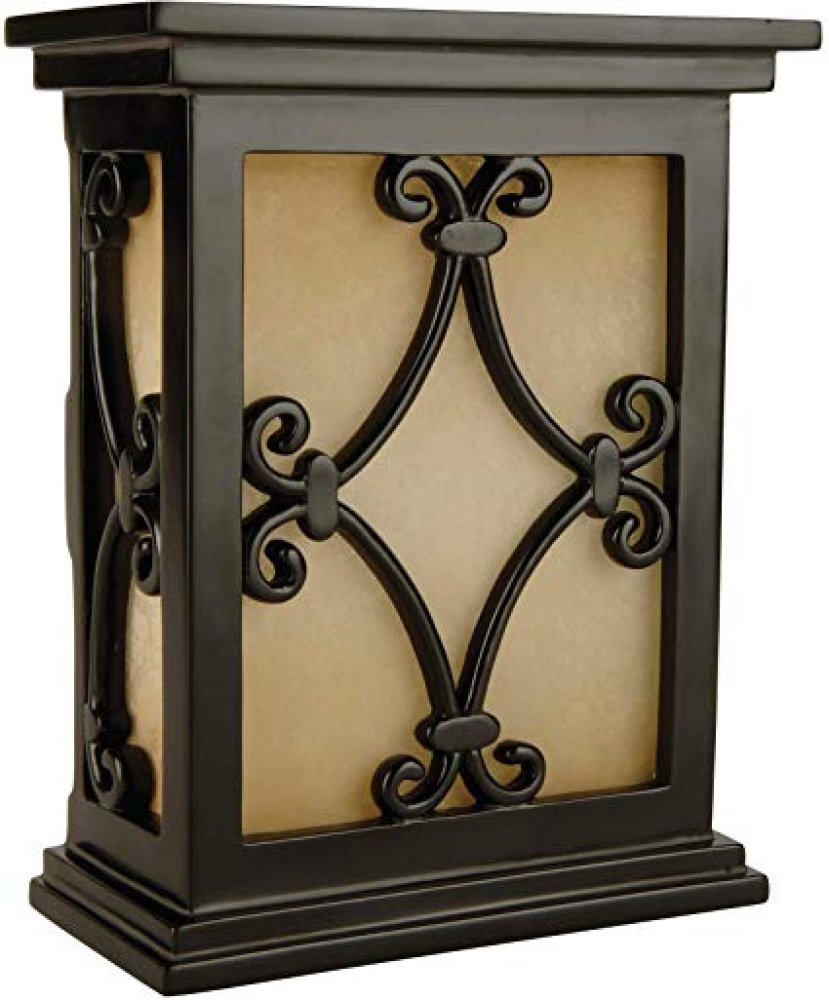 Hand Carved Scroll w/Tea Stained Glass