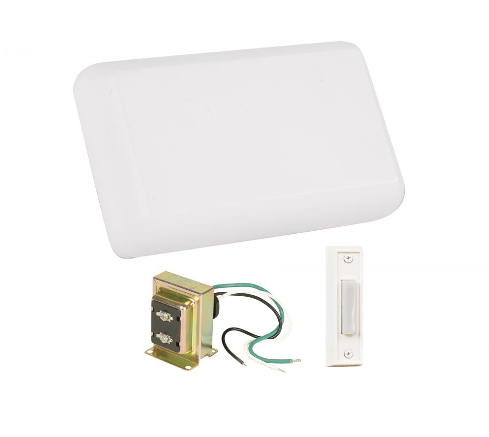 Kit includes Chime, T1630 Transformer, 1 White Button
Compatible with Video Doorbell Systems