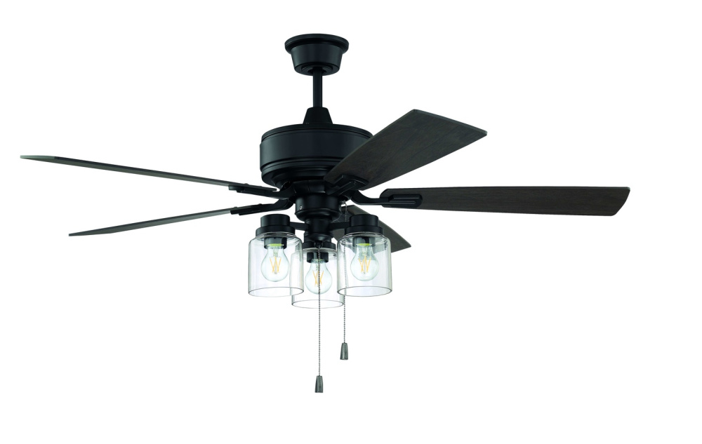 52" Ceiling Fan w/Blades & 3x4w LED Light Kit