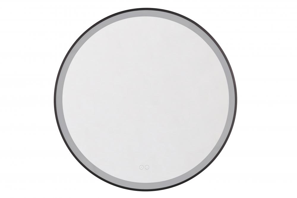 32" Framed Round LED Mirror with defogger, dimmable 3CCT 3000-5000K