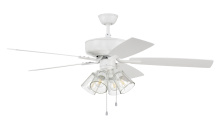 Craftmade P104W5-52WWOK - 52" Ceiling Fan w/Blades, 4 Clear Glass LED Lights