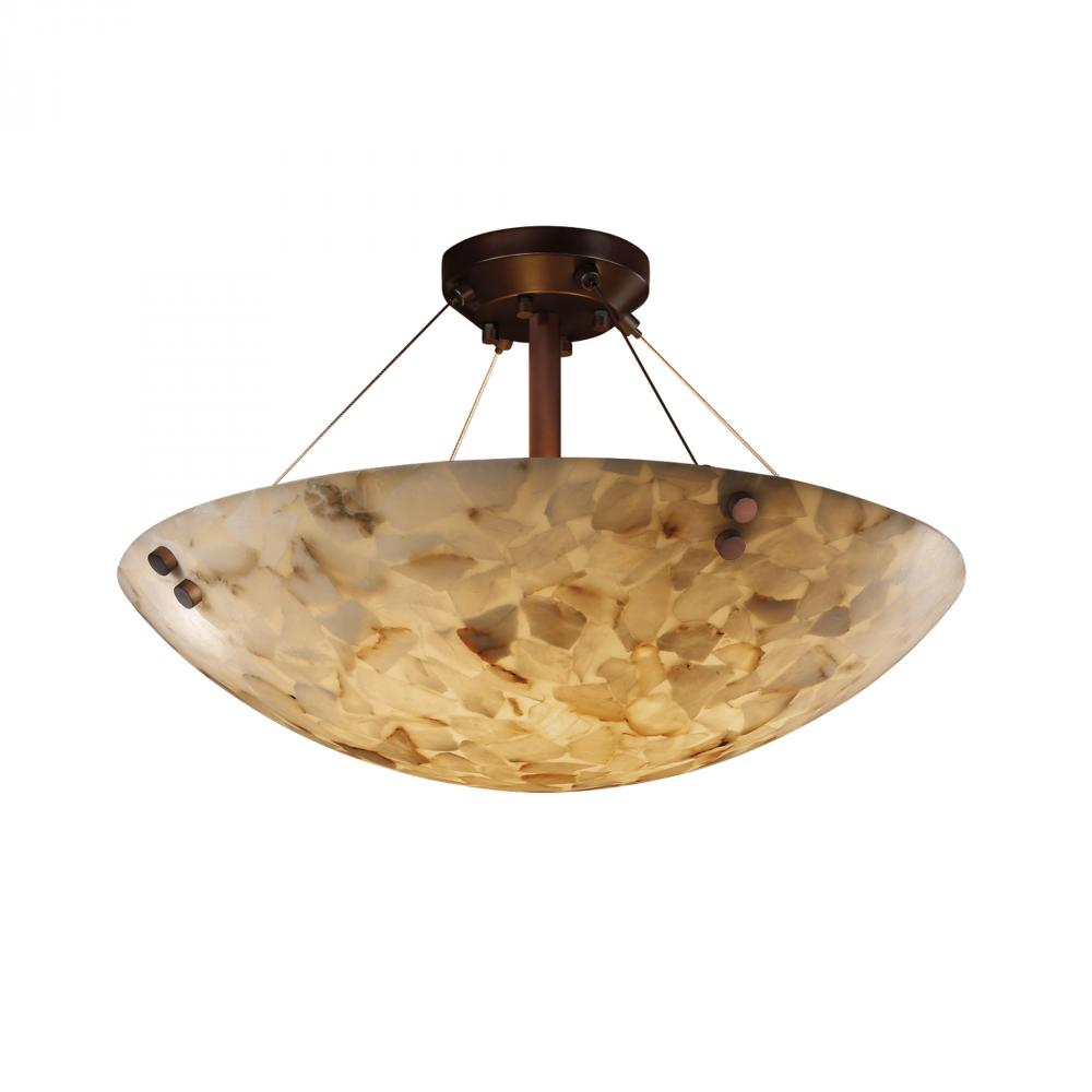 24" LED Semi-Flush Bowl w/ Large Square w/ Point Finials