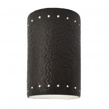 Justice Design Group CER-0995W-HMIR-LED1-1000 - Small Cylinder w/ Perfs - Open Top & Bottom (Outdoor)