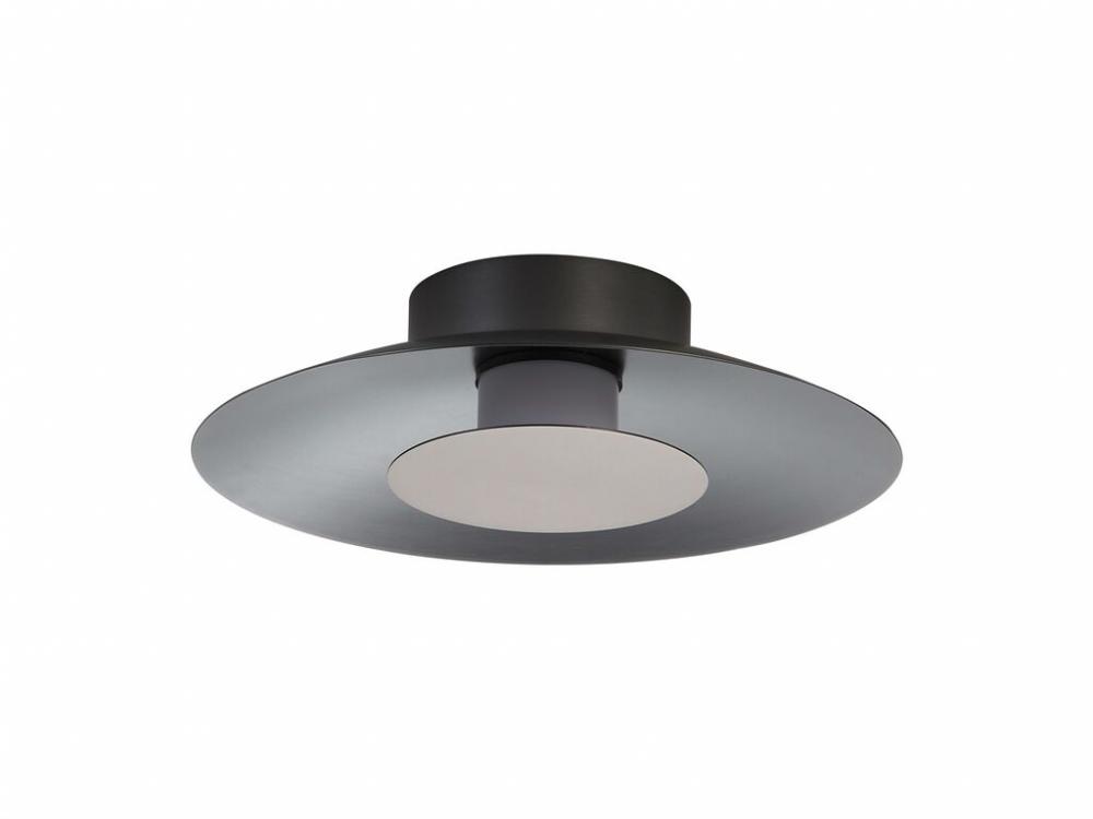 Luma LED Flush Mount - 12" in Graphite with Coffee Silver Shade