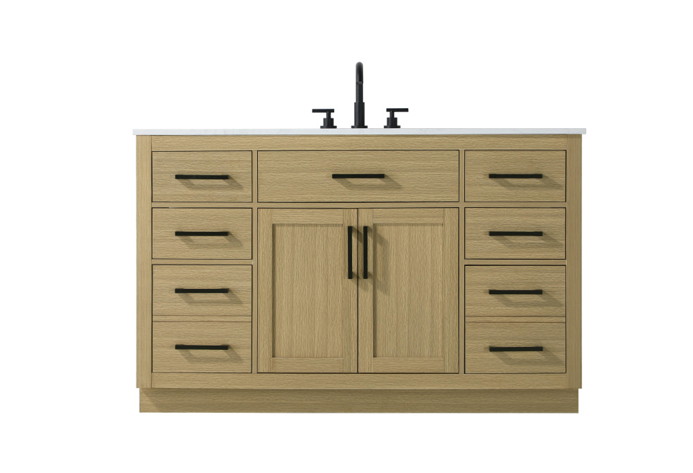 Alden 54 inch Single Bathroom Vanity in Honey Brown