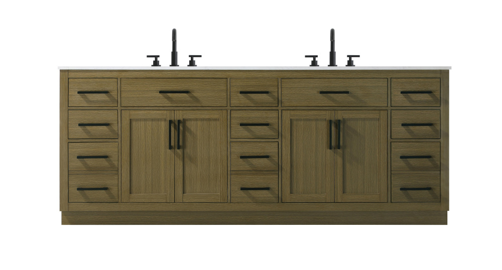 Alden 84 inch Double Bathroom Vanity in Chestnut Brown