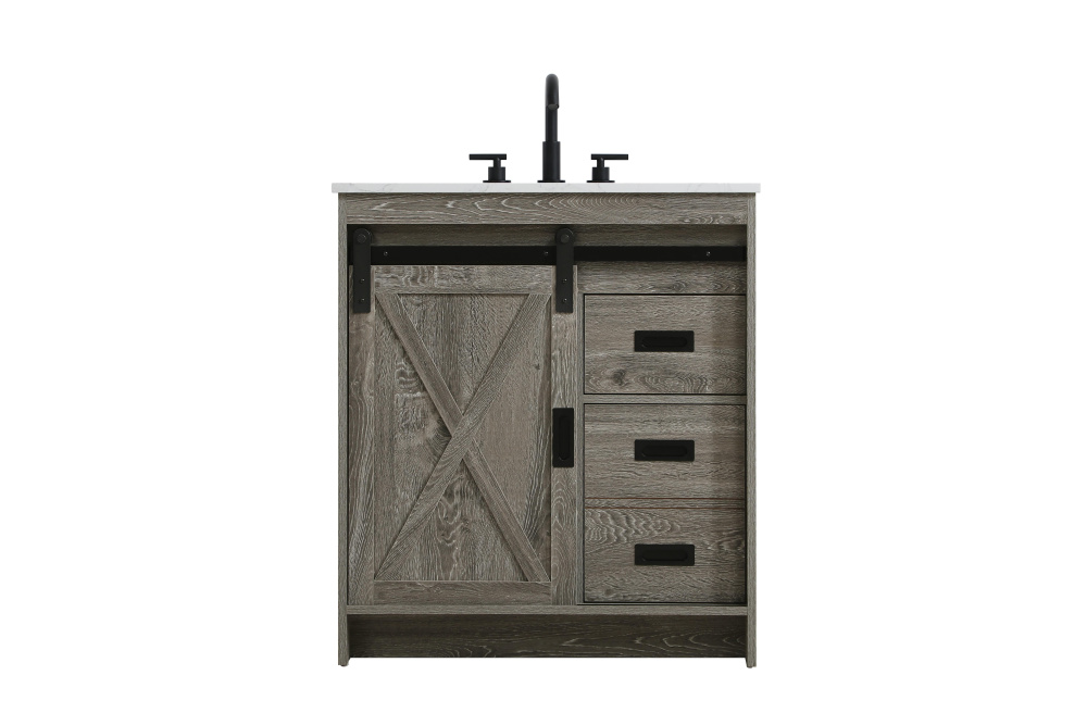 Austin 30 inch Single Bathroom Vanity in Rustic Grey