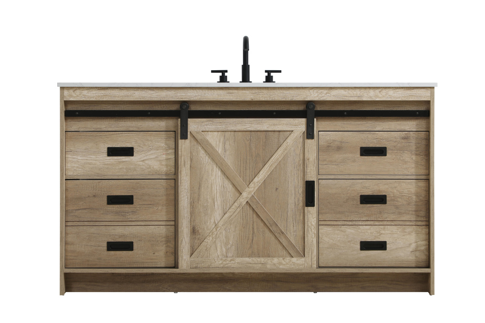 Austin 60 inch Single Bathroom Vanity in Natural Oak