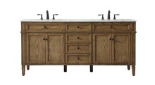 Elegant VF12572DDW - 72 inch double bathroom vanity in driftwood