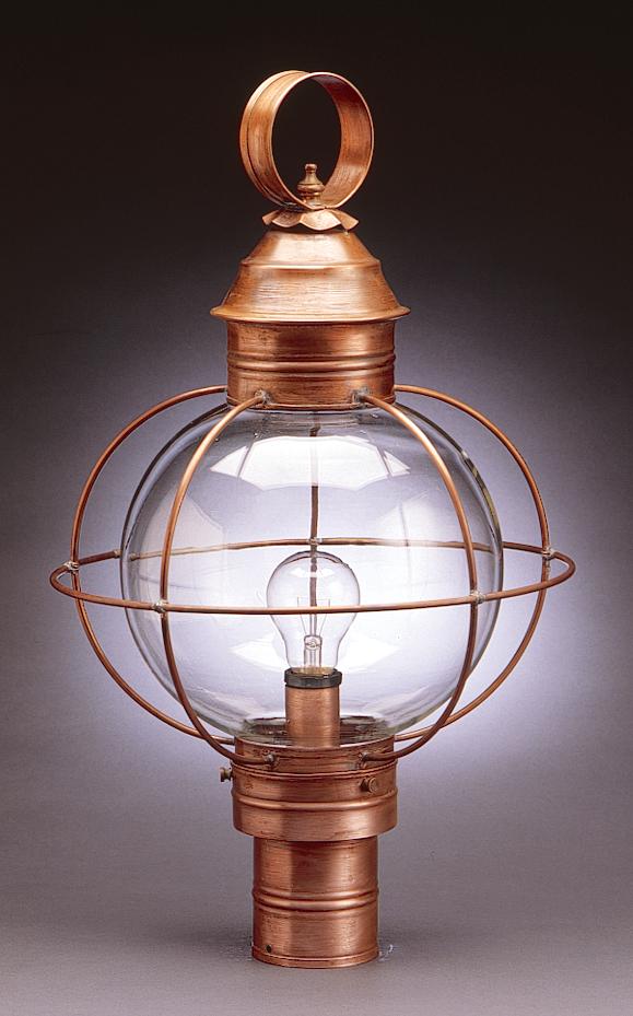 Caged Round Post Dark Antique Brass 3 Candelabra Sockets Clear Glass